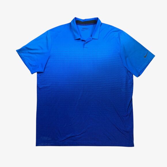 Nike Polo Shirt Mens 2XL Blue Ombre Dri Fit Performance Castlewood Country Club - Picture 1 of 11